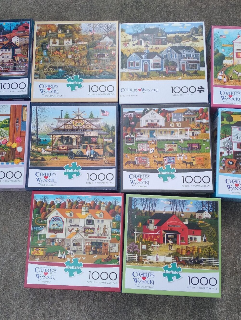 Lot Of 25 Charles Wysocki 1000-Piece Village Puzzle - Multicolor